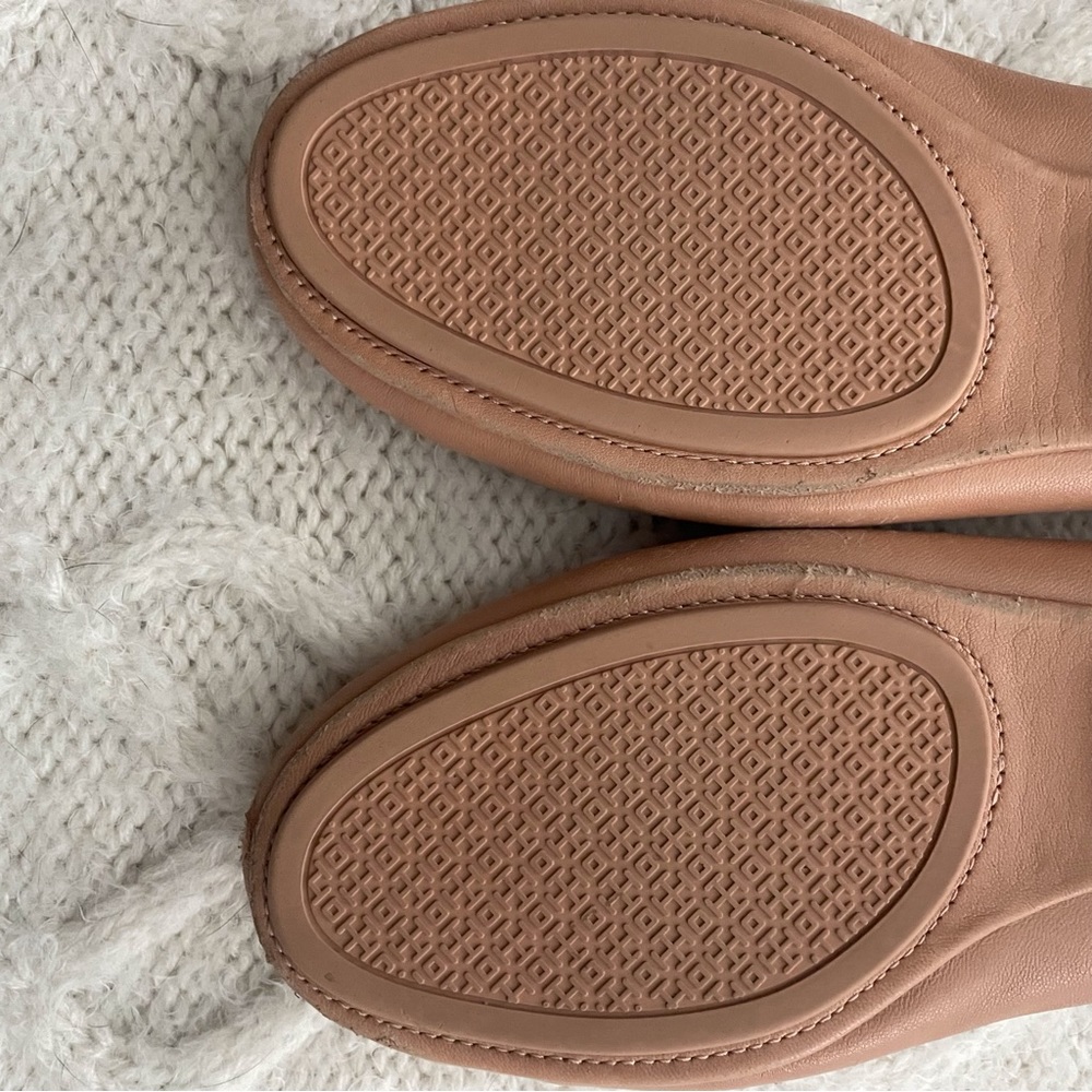 TORY BURCH MINNIE TRAVEL  BALLET FLATS BLUSH PINK - Picture 12 of 13